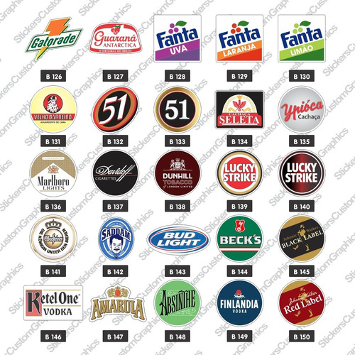 Adesivos Bebidas E Cigarros 20un.
