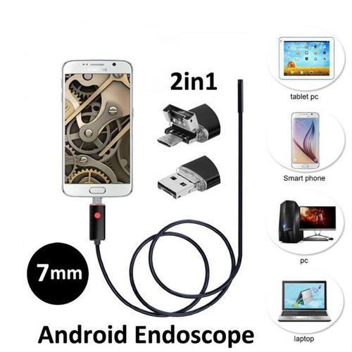 Endoscopio Usb Android O Pc, 2mts, 7mm, 6 Led, Camara Espia