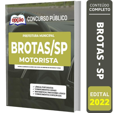 Apostila Concurso Brotas Sp - Motorista, De Professores Especializados.