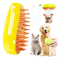 Comprar 3 In 1 Depilación Cepillo De Vapor Para Gato\u002Fperro Mascota Cepillo Para Gatos 3 En 1, Cepillo Autolimpiante Para Gatos Color Verde\u002Famarillo Cepillo Eléctrico De Limpieza A Vapor Para Perros Y Gatos