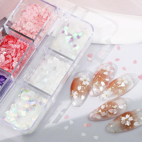 Brillo De Uñas De Flores De Uñas De Flor De Cerezo 3d Lentej