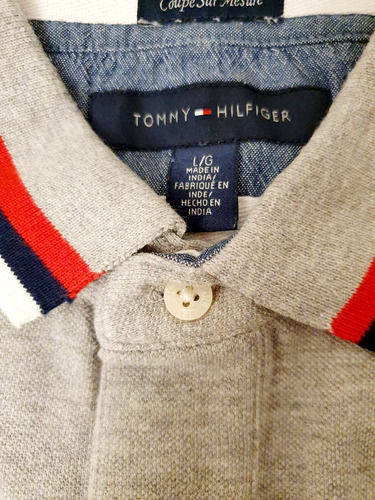 Chomba Tommy Hilfiger Gris De Hombre Talle L - Original