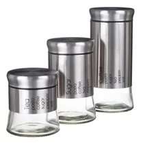 Comprar Porta Condimentos Aço Inox E Vidro 3 Tamanhos