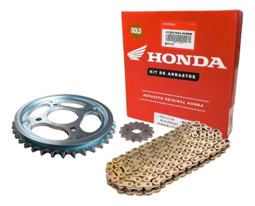 Kit De Arrastre Honda Cb160 - Cb160f Original Cadena Dorada