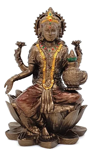 Lakshmi Diosa De La Fortuna India Hindu Decoraciòn 20cm