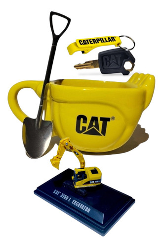 Taza Caterpillar Excavadora + Escala Maquinaria + Llaves Cat