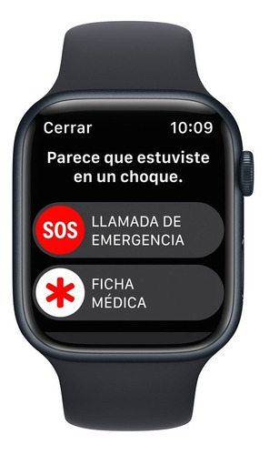 Imagen 6 de 9 de Apple Watch Series 8 GPS - Caja de aluminio medianoche 45 mm - Correa deportiva medianoche - Patrón