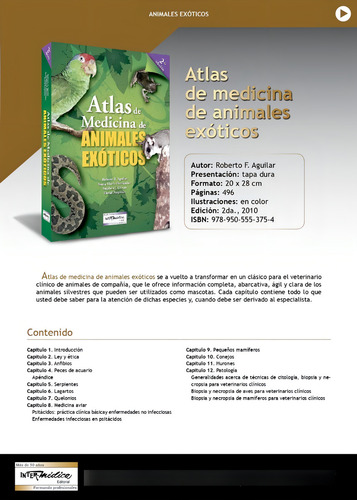 Atlas De Medicina De Animales Exóticos 2ed Aguilar