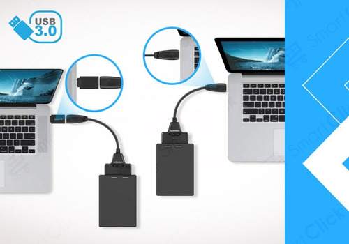 Imagen 4 de 10 de Cable Sata Usb Adaptador Tipo C Y 3.0 Doble Salida Disco Ssd