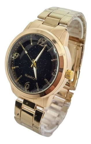 Relógio Dourado Brilhante Feminino Luxo Elegante Blogueiras