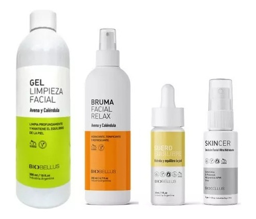 Kit Piel Grasa (gel + Bruma + Equilibre + Skincer) Biobellus