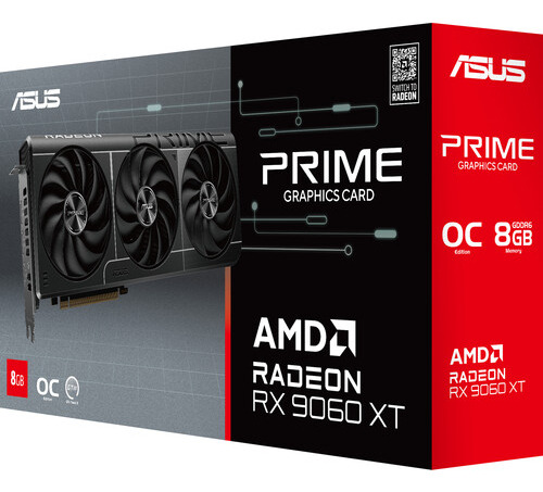 Tarjeta De Video Amd Asus Prime Oc Edition Radeon Rx 90 Series Rx 9060 Xt Prime-rx9060xt-o8g Triple Fan 8 Gb Gddr6