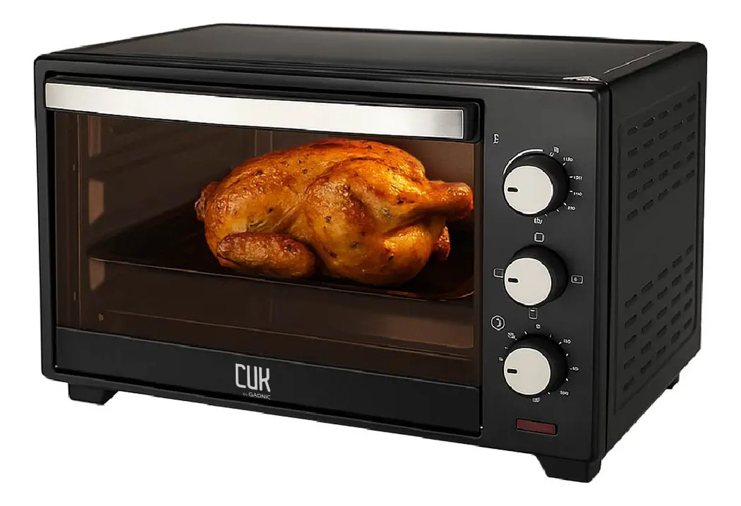 Horno Eléctrico Gadnic 16 Litros 1280W Clase A 4 Resistencias Acero Inoxidable Temperatura Regulable Timer 60 Min Bandeja Rejilla