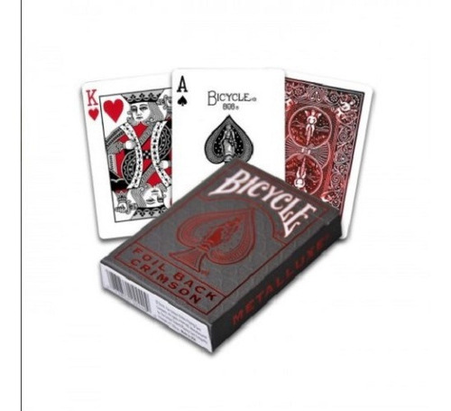 Cartas Naipes Poker Metalluxe Red Foil Back Bicycle - Magia