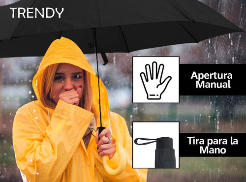 Imagen 4 de 10 de Paraguas Reforzado Antiviento Trendy Varillas Resistentes
