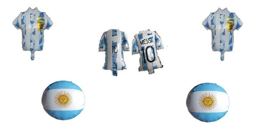 Combo 5 Globos Argentina Camiseta Y Redondos (v Descripcion)