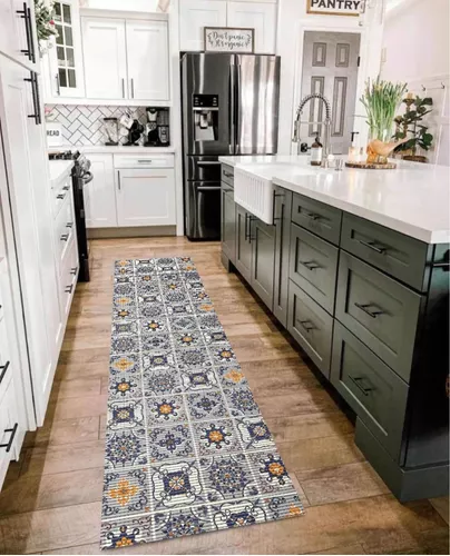 Alfombra Antideslizante Cocina Mosaico 65x350cm Carpetshop