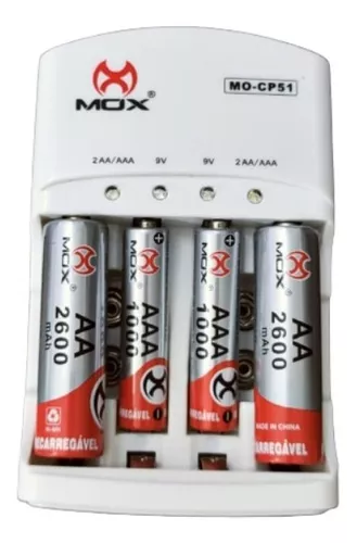 Somos Importador e distribuidor de Pilha Recarregável AAA 1000 Mah Cartela  C/ 4 Pç Original Mox