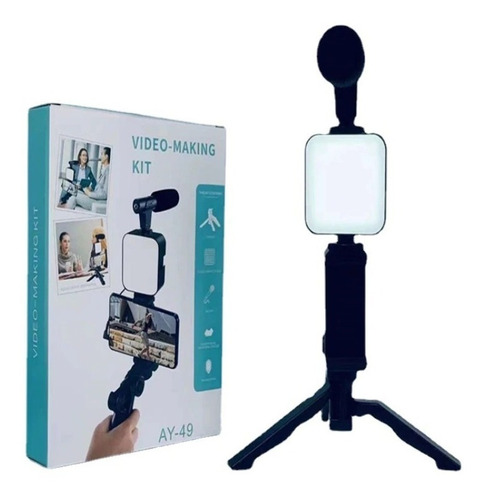 Video Making Vlog TriPod Kit Ay-49 Con Micrófono Y Luz