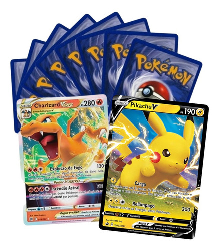 100 Cartas Pokémon Com 20 Brilhantes E 1 Ultra Rara Copag