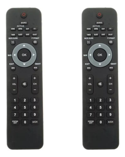 Kit 2 Controle Compatível Com Tv Philips 32 42pfl3403 5403