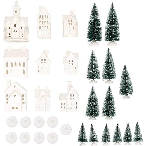 Winter Village Led Tea Light 31 Piezas De Porcelana De ...