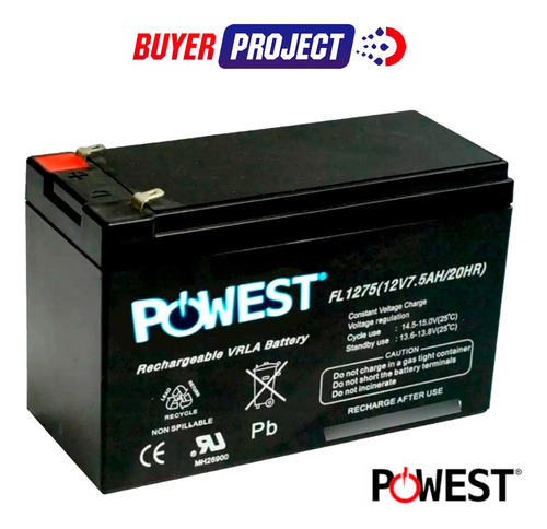 Bateria Sellada Powest De 12v 7.5ah Ups Cerca Router Modem