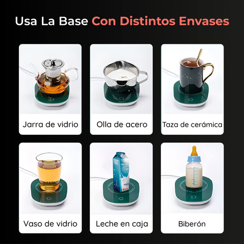 Taza Con Calentador + Caja Personalizada Inicial En La Taza Verde Oscuro