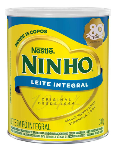Leite Em Pó Integral Nestlé Ninho Forti+ Lata 380g