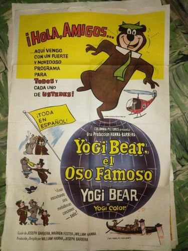Poster Pelicula * Las Aventuras Del Oso Yogui Año 1964 Unico