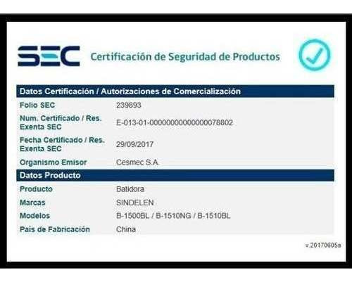 Imagen 2 de 5 de Batidora Manual 150w B-1510 Negra Sindelen