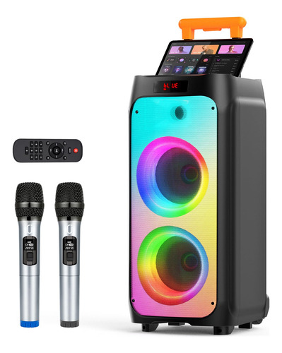 Máquina De Karaoke Hwwr Con 2 Micrófonos Inalámbricos,