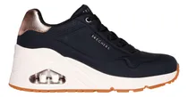 Comprar Skechers Uno Wedge-hi Steps Para Dama Color Negro, Oro