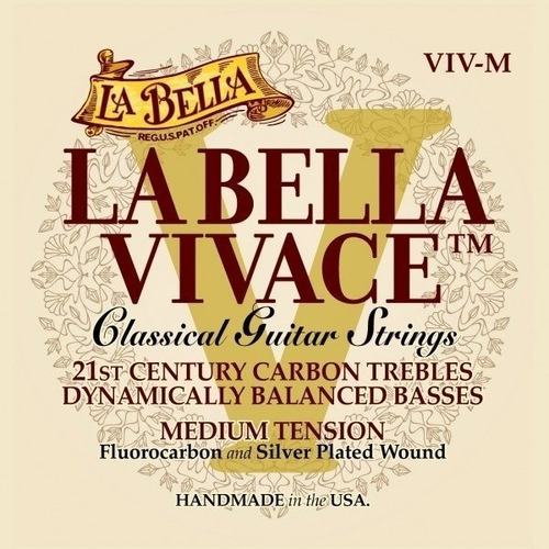 Cuerdas Guitarra Clásica La Bella Vivace T. Media Viv-m