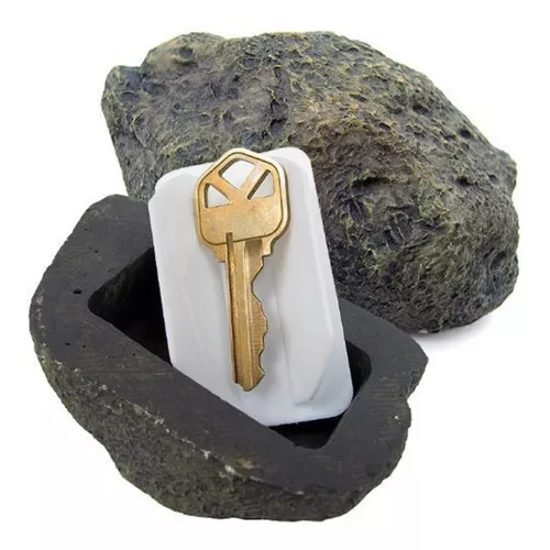  GANAZONO 2 piezas de piedra para llaves ocultas para llaves de  piedra exterior, caja fuerte para llaves de repuesto, decoración de jardín  de rocas, esconde una llave de resina, manualidades, 