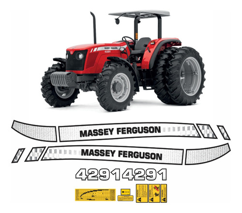 Kit De Adesivos Trator Massey Ferguson 4291 + Etiquetas Mk