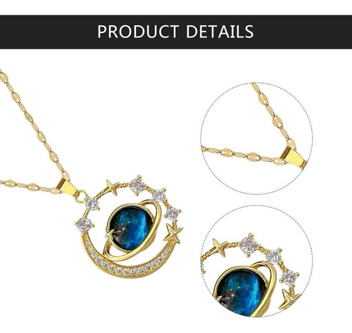 Collar Con Dije Planeta Chapado En Oro 18k