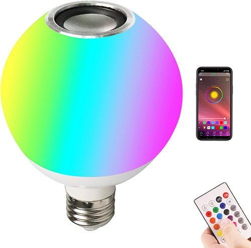 Lâmpada Luz Led Rgb Bluetooth Caixa Som + Controle Dubai 110v/220v