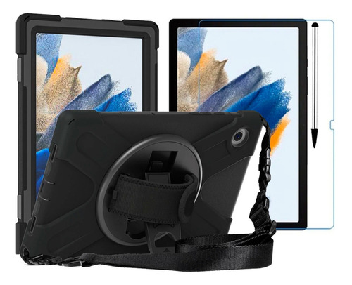 Case Para Galaxy Tab A8 X200 X205 + Alça + Película + Caneta