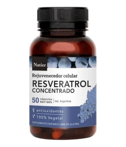 Resveratrol Natier 50 Cap Rejuvenecedor Natural Antioxidante