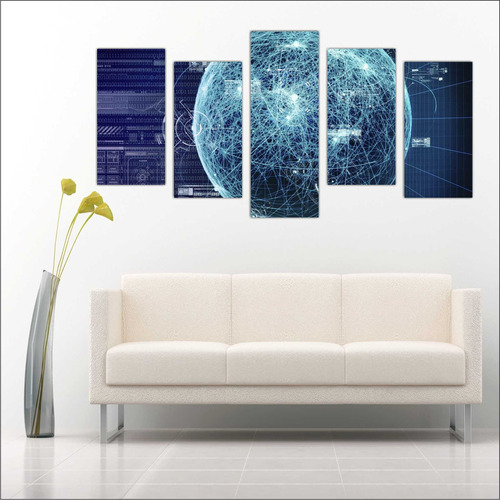 Quadro Decorativo Internet Binários Informática Mosaico