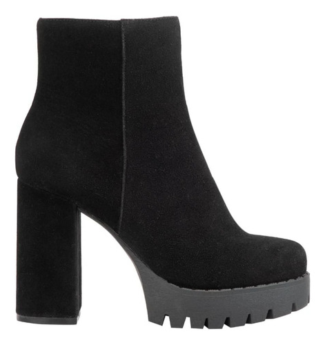 Botas Negras Dama Tacón Vestir Mujer Sao Paulo 1087403 Gamuz