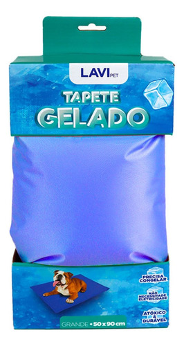 Tapete Gelado Pet Cães Grande Refrescante Térmico Cor Azul Desenho Liso