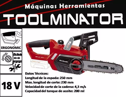 Motosierra a bateria Einhell GE LC 18 Li 18 volt caracteristicas 