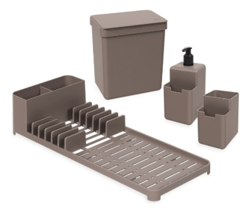 Kit Escurridor Dispenser Y Tacho Organize 5onzas