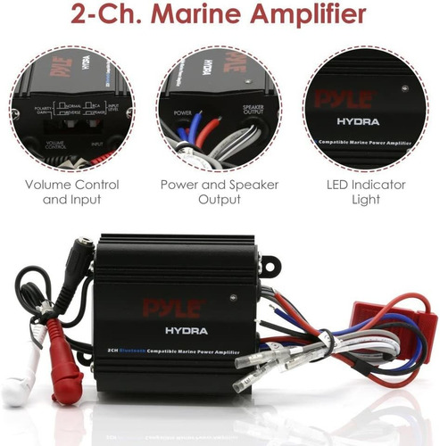 Amplificador Pyle, 2 Canales, 200w Rms, 2-4 Ohm, Bluetooth