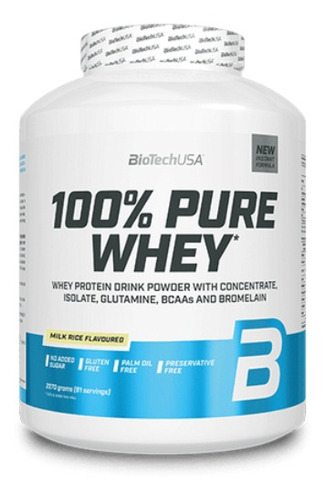 Suplemento en polvo BioTechUSA  100% Pure Whey proteína sabor milk rice en pote de 2.27kg