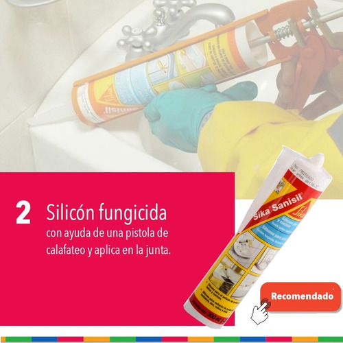 Imagen 4 de 6 de Silicona Para Baños Y Cocinas Sika Sanisil Transparente 280