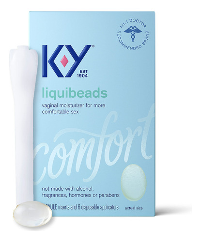 Humectante Vaginal K-y Liquibeads, 6vulos