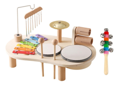 Juego De Batería De Xilófono De Madera Para Percusión,